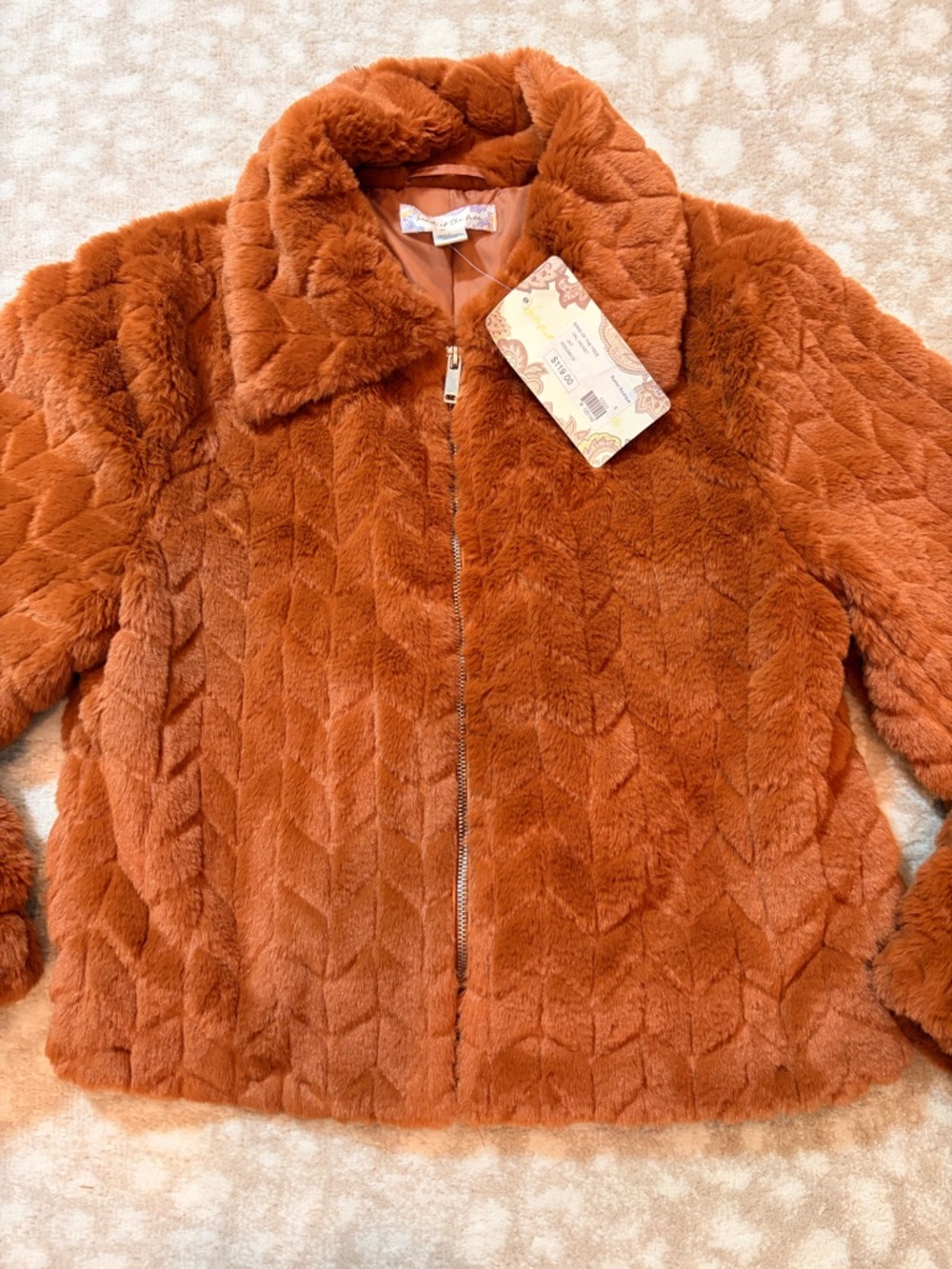 New Faux Fur Zip Jacket - Picture 3 of 9